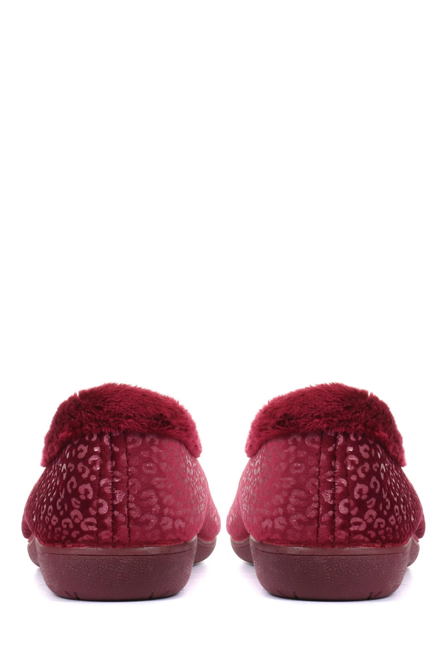 Pavers Ladies Red Leopard Print Slippers 3 Pavers Ladies Red Leopard Print Slippers - Image 3