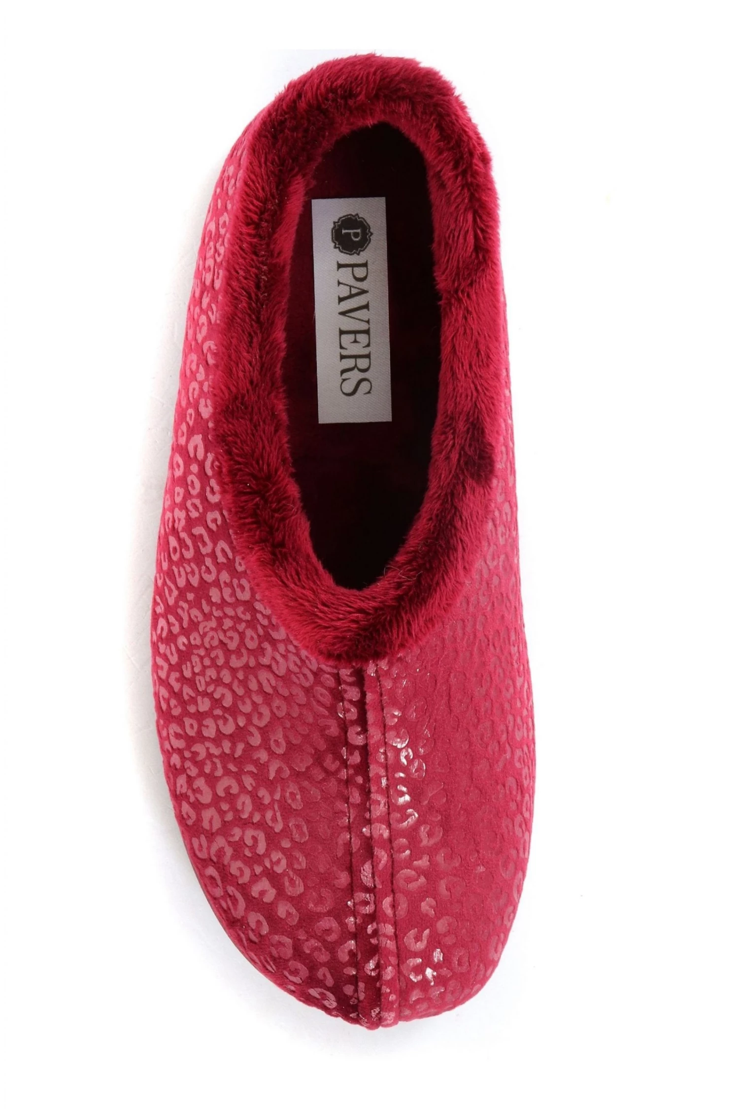 Pavers Ladies Red Leopard Print Slippers 4 Pavers Ladies Red Leopard Print Slippers - Image 4
