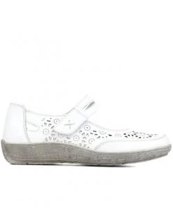 Pavers White Wide Fit Leather Mary Jane Shoes -Pavers Sales Shop unnamed file 2475