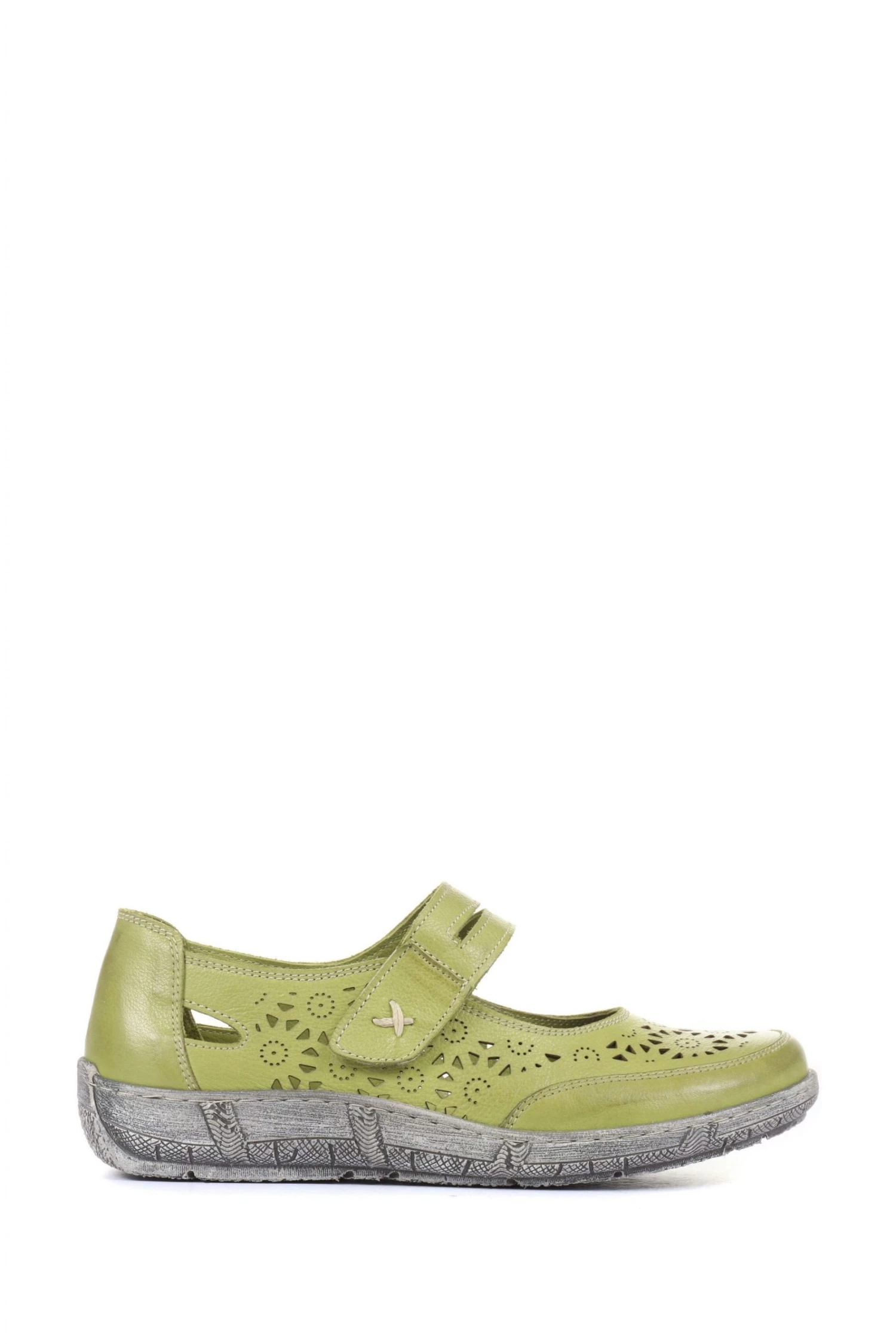 Pavers Green Wide Fit Leather Mary Jane Shoes 1 Pavers Green Wide Fit Leather Mary Jane Shoes