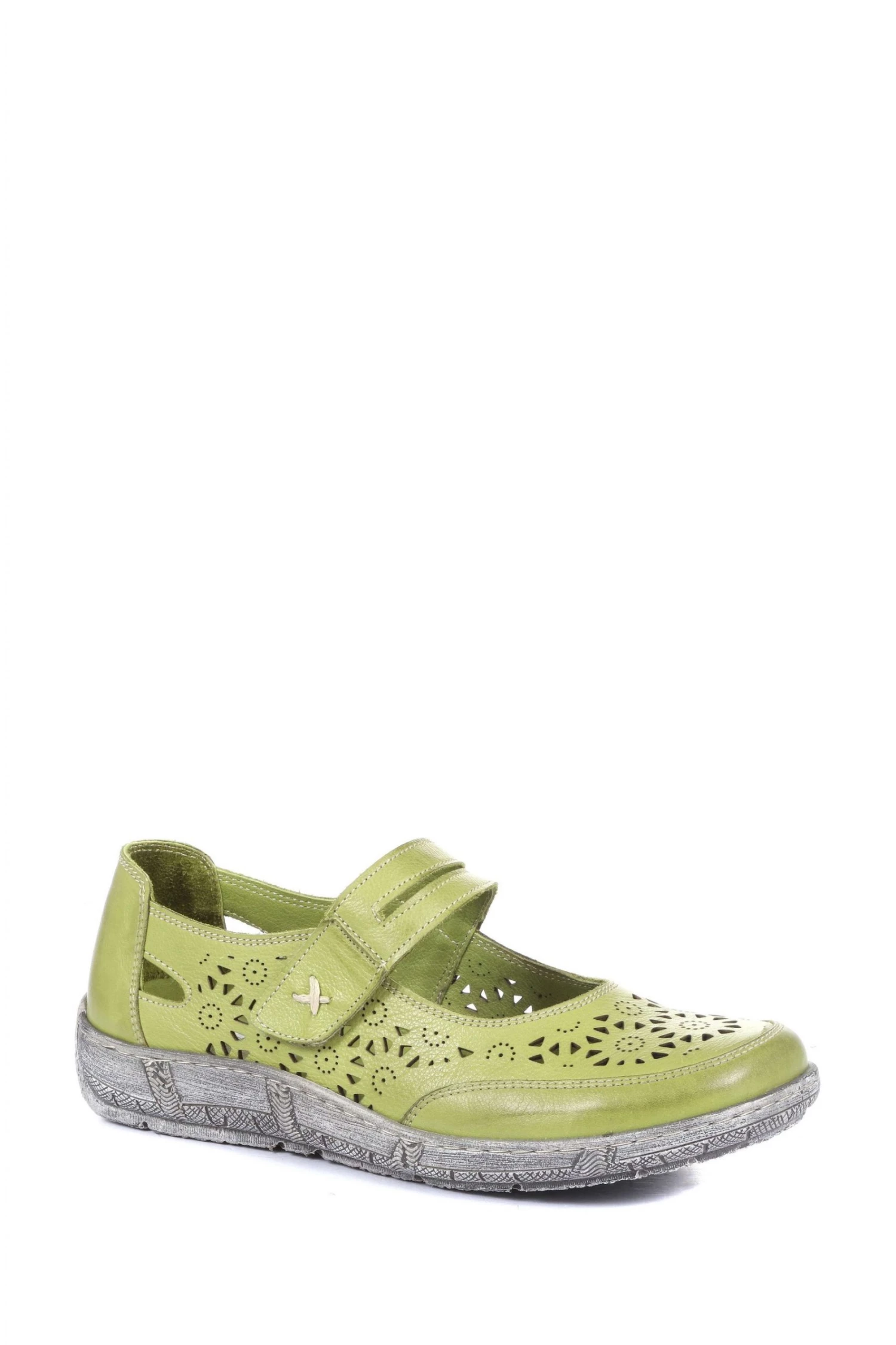 Pavers Green Wide Fit Leather Mary Jane Shoes 3 Pavers Green Wide Fit Leather Mary Jane Shoes - Image 3