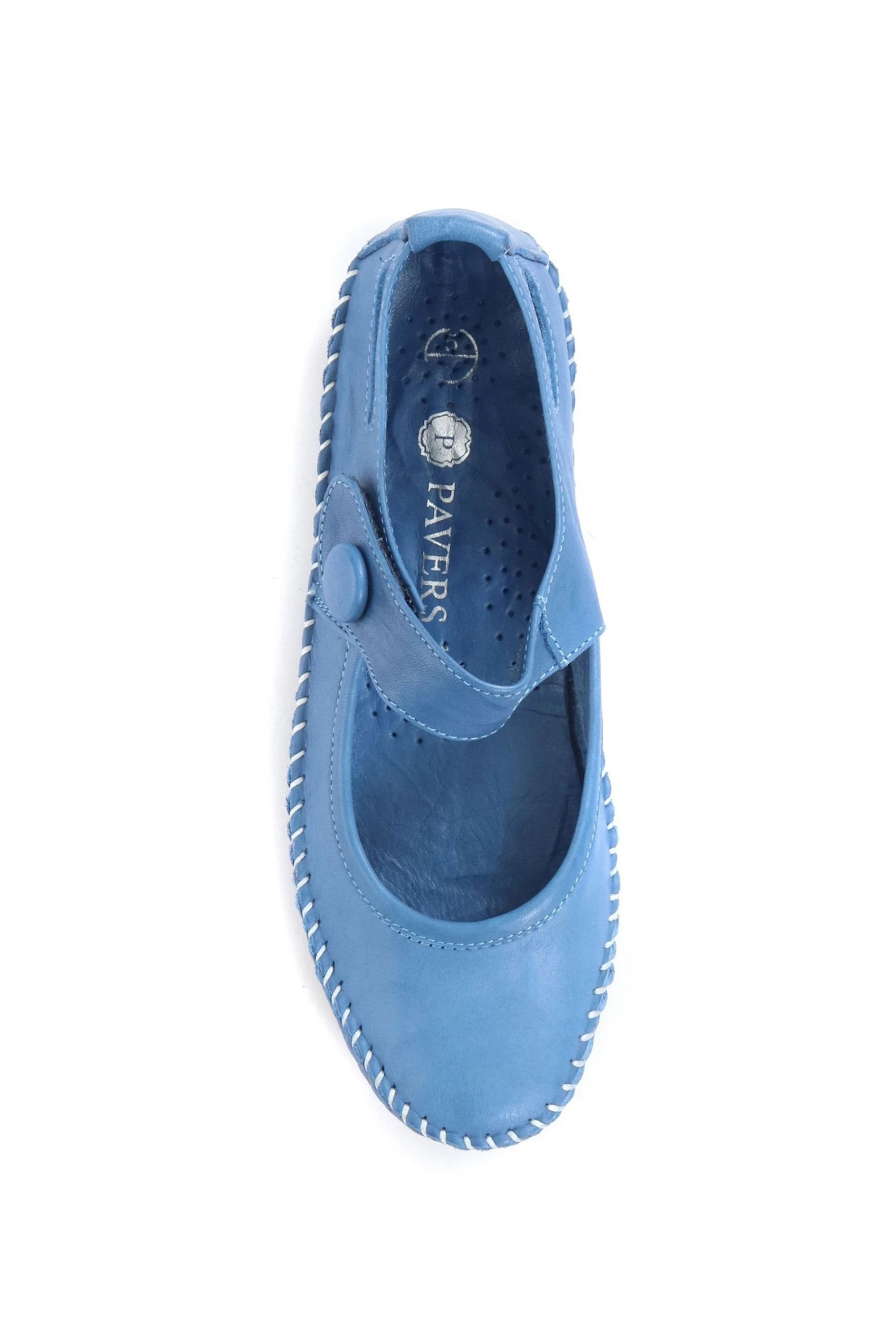 Pavers Blue Leather Touch Fastening Mary Janes Pumps 4 Pavers Blue Leather Touch Fastening Mary Janes Pumps - Image 4