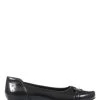 Pavers Ladies Black Wide Fit Slip-On Pumps