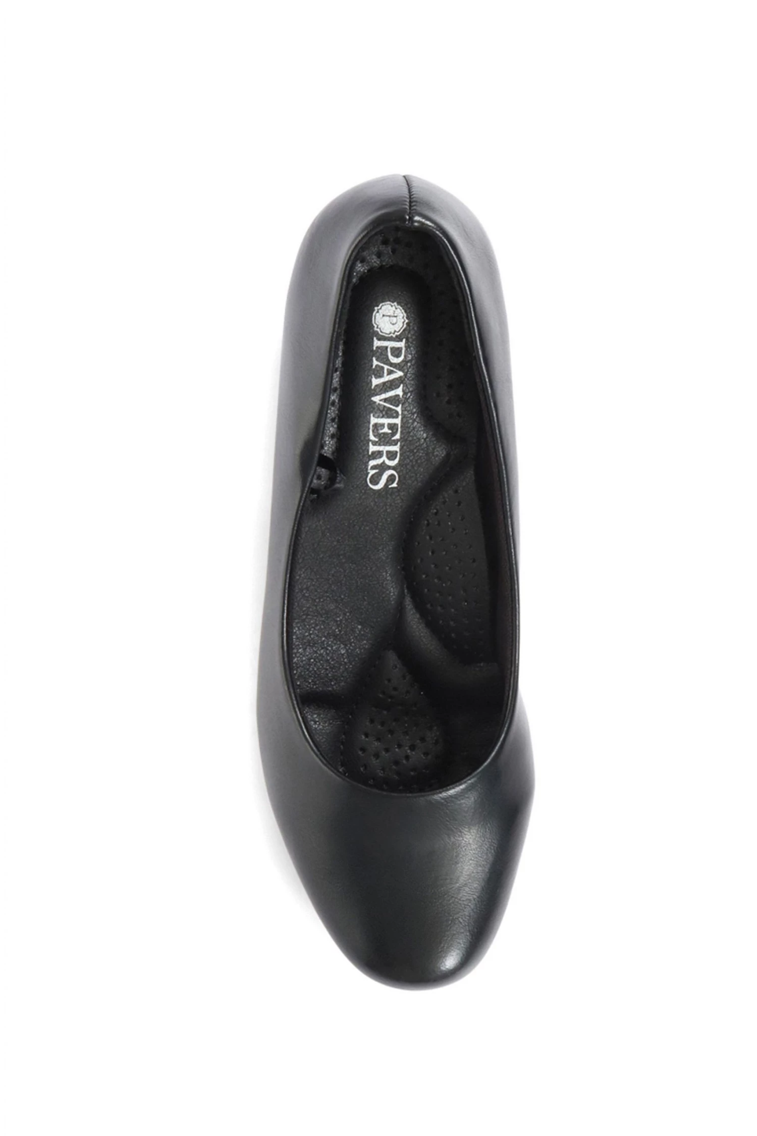 Pavers Paver Black Faux Leather Wedge Pumps 4 Pavers Paver Black Faux Leather Wedge Pumps - Image 4