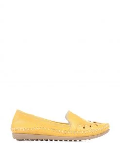 Pavers Yellow Leather Slip-On Pumps