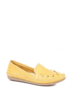 Pavers Yellow Leather Slip-On Pumps -Pavers Sales Shop unnamed file 2514 scaled