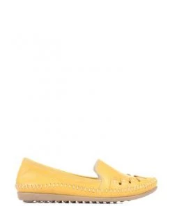 Pavers Yellow Leather Slip-On Pumps -Pavers Sales Shop unnamed file 2517