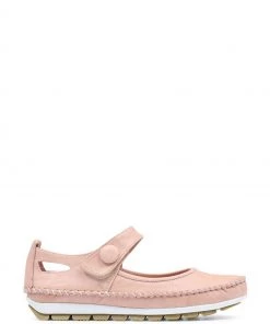 Pavers Pink Leather Touch Fastening Mary Jane Pumps