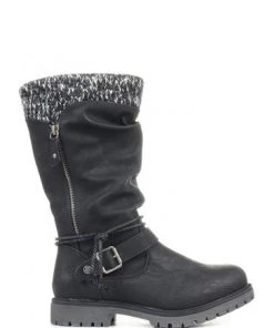 Pavers Ladies Black Wide Fit Casual Mid-Calf Boots -Pavers Sales Shop unnamed file 2571
