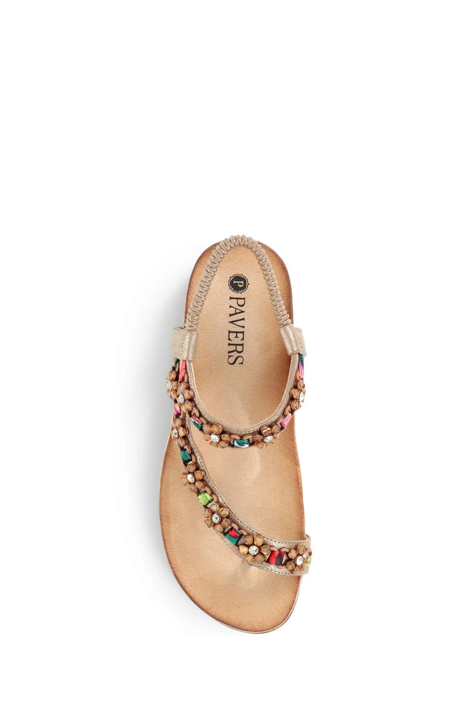 Pavers Gold Ladies Embellished Toe-Post Sandals 4 Pavers Gold Ladies Embellished Toe-Post Sandals - Image 4