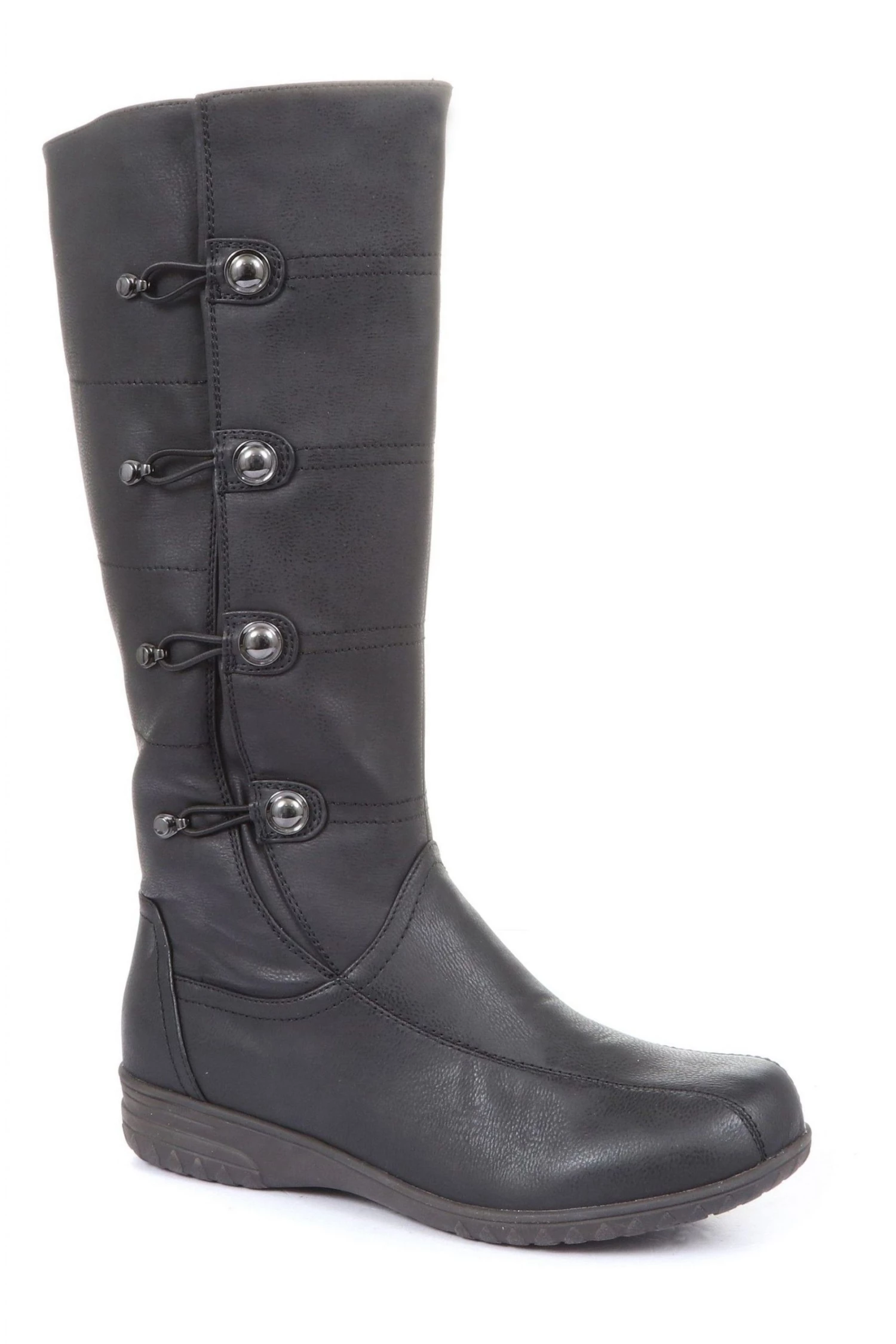 Pavers Ladies Black Wide Fit Calf Boots 2 Pavers Ladies Black Wide Fit Calf Boots - Image 2
