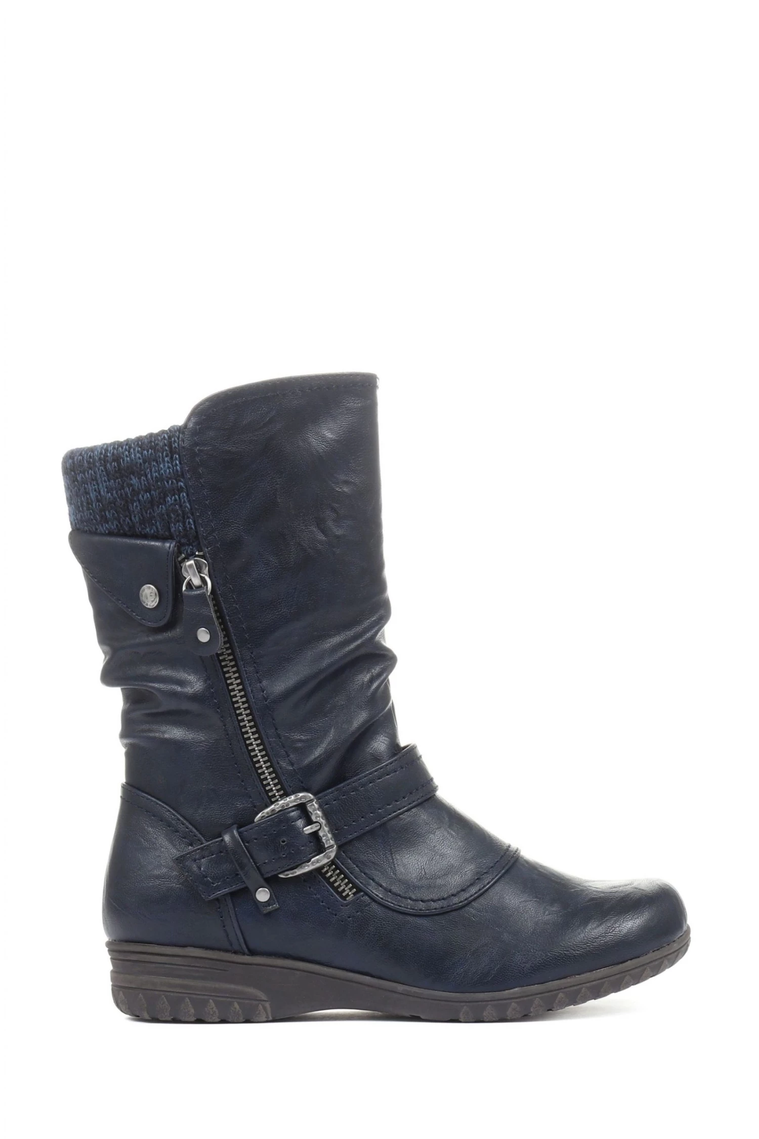 Pavers Navy Ladies Calf Boots 1 Pavers Navy Ladies Calf Boots