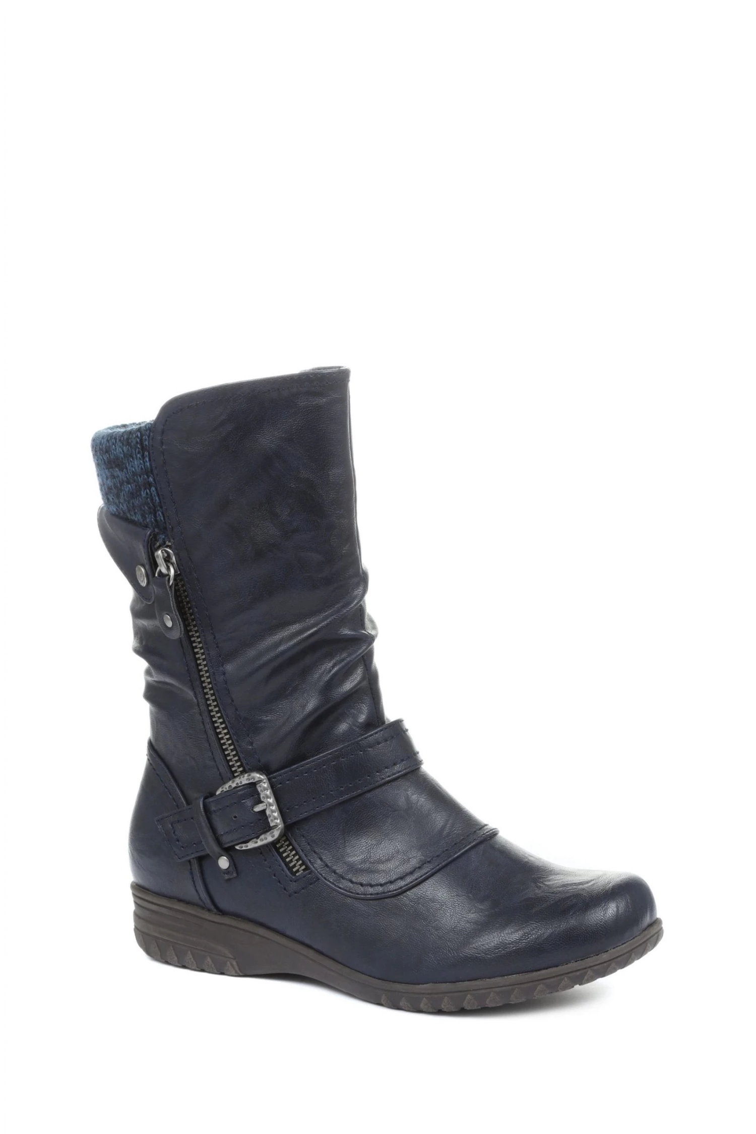 Pavers Navy Ladies Calf Boots 2 Pavers Navy Ladies Calf Boots - Image 2