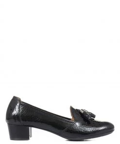 Pavers Ladies Black Patent Leather Loafers
