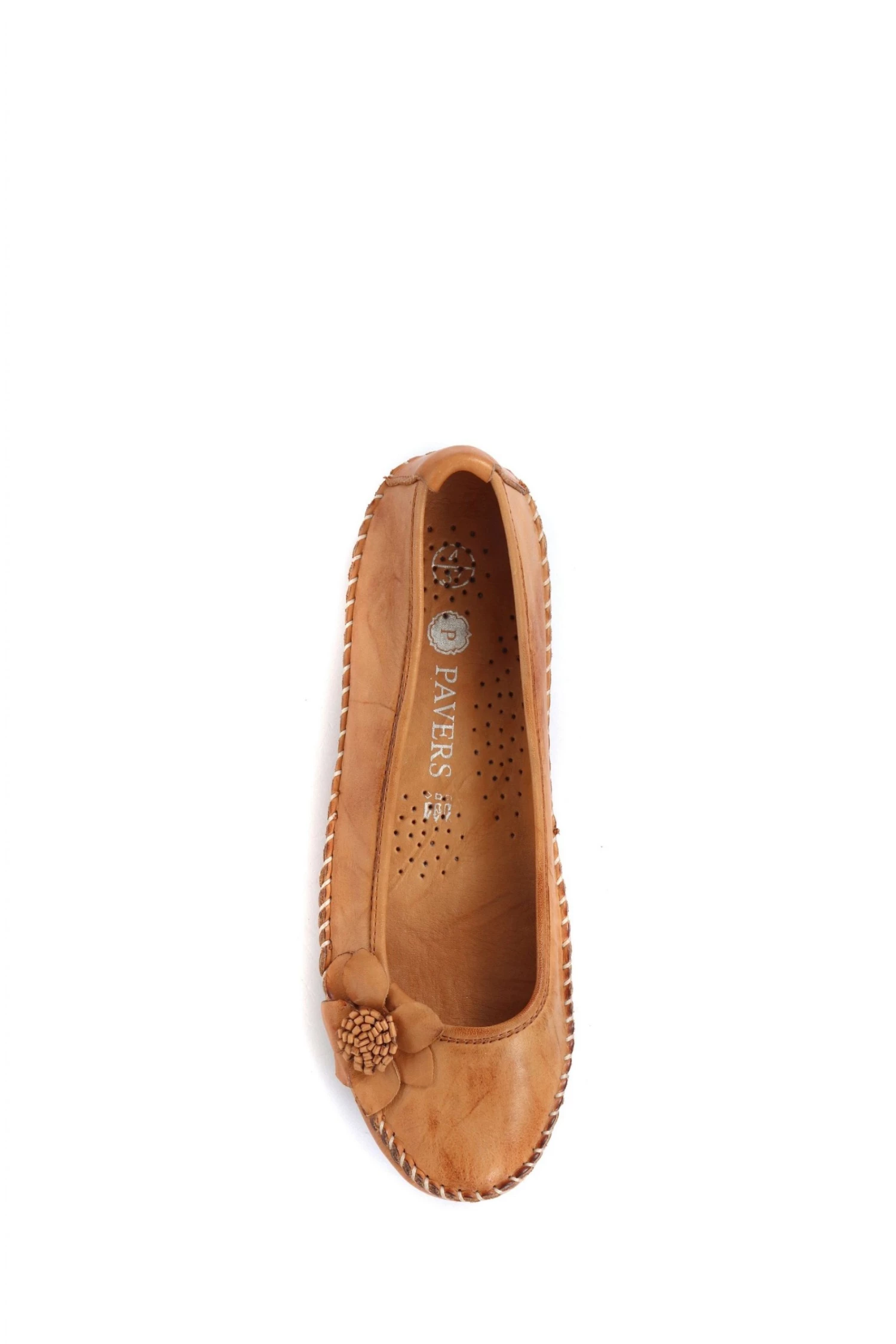 Pavers Natural Ladies Wide Fit Casual Leather Flat Pumps 3 Pavers Natural Ladies Wide Fit Casual Leather Flat Pumps - Image 3