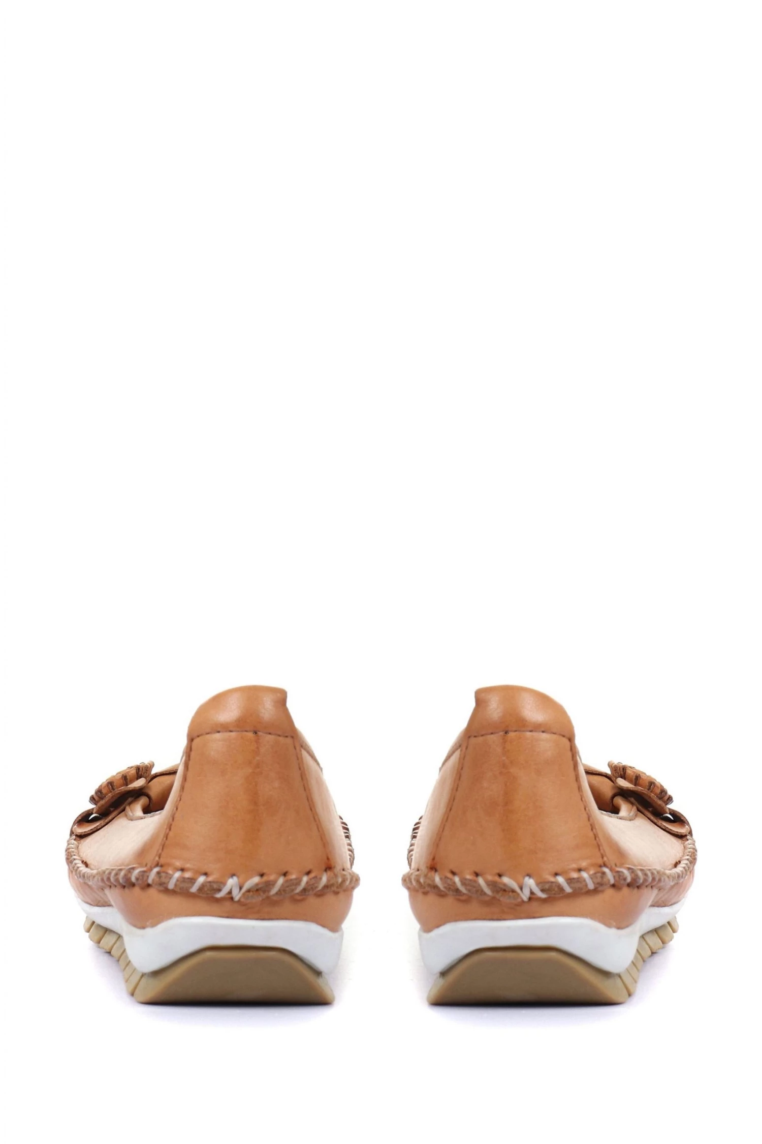 Pavers Natural Ladies Wide Fit Casual Leather Flat Pumps 4 Pavers Natural Ladies Wide Fit Casual Leather Flat Pumps - Image 4