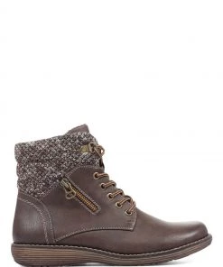 Pavers Ladies Brown Ankle Boots