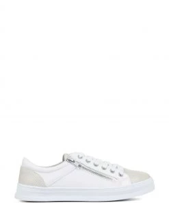 Pavers White Lace-Up Trainers