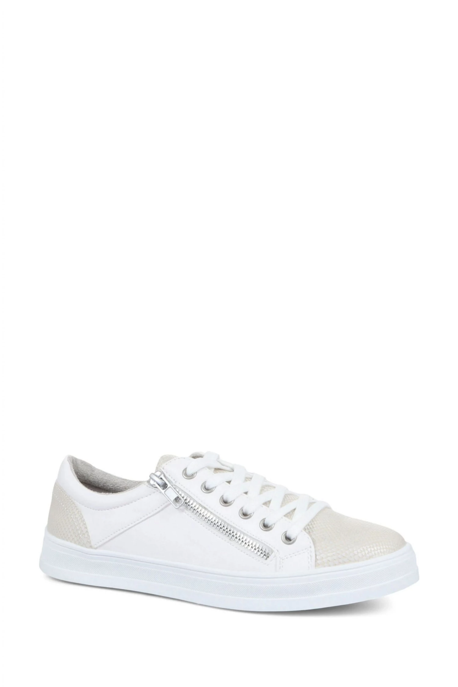 Pavers White Lace-Up Trainers 3 Pavers White Lace-Up Trainers - Image 3