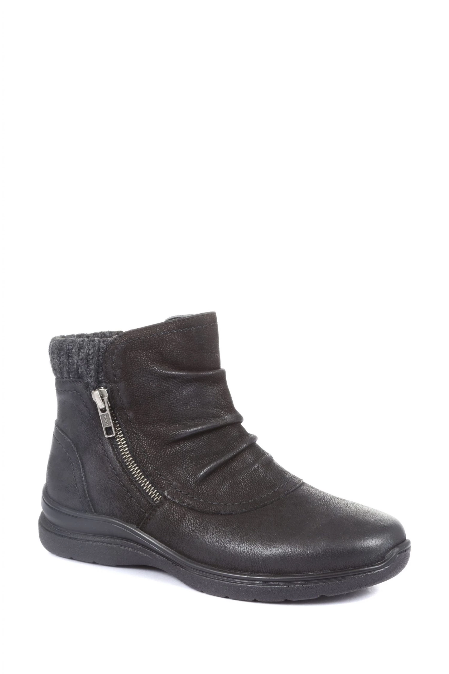 Pavers Black Wide Fit Leather Ankle Boots 2 Pavers Black Wide Fit Leather Ankle Boots - Image 2