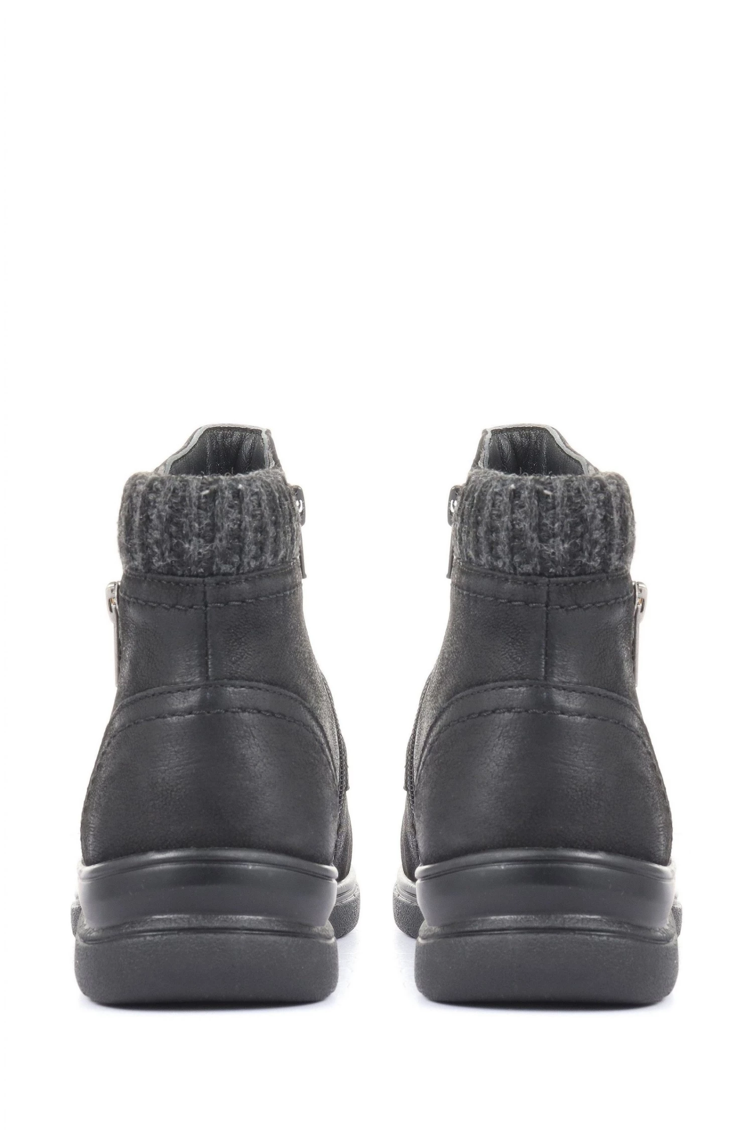 Pavers Black Wide Fit Leather Ankle Boots 3 Pavers Black Wide Fit Leather Ankle Boots - Image 3