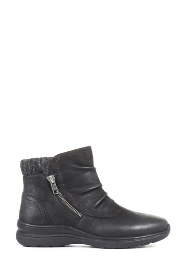 Pavers Black Wide Fit Leather Ankle Boots 6 Pavers Black Wide Fit Leather Ankle Boots - Image 6