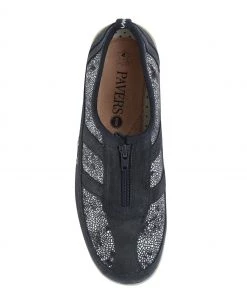 Pavers Blue Navy Floral Leather Ladies Wide Fit Trainers -Pavers Sales Shop unnamed file 2741 scaled