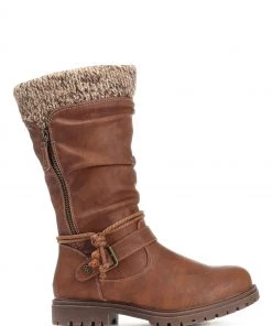 Pavers Brown Ladies Casual Mid-Calf Boots