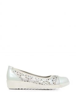 Pavers Silver Lightweight Ballerina Pumps
