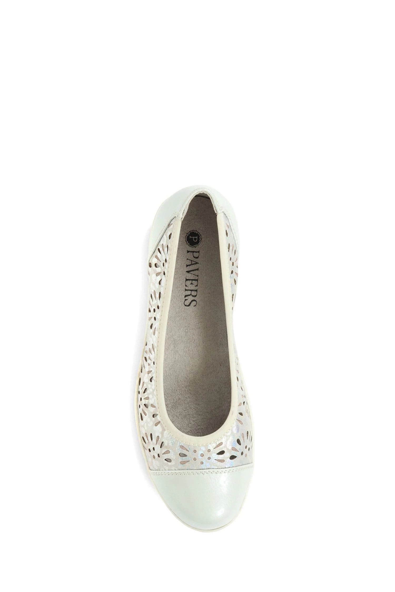 Pavers Silver Lightweight Ballerina Pumps 4 Pavers Silver Lightweight Ballerina Pumps - Image 4