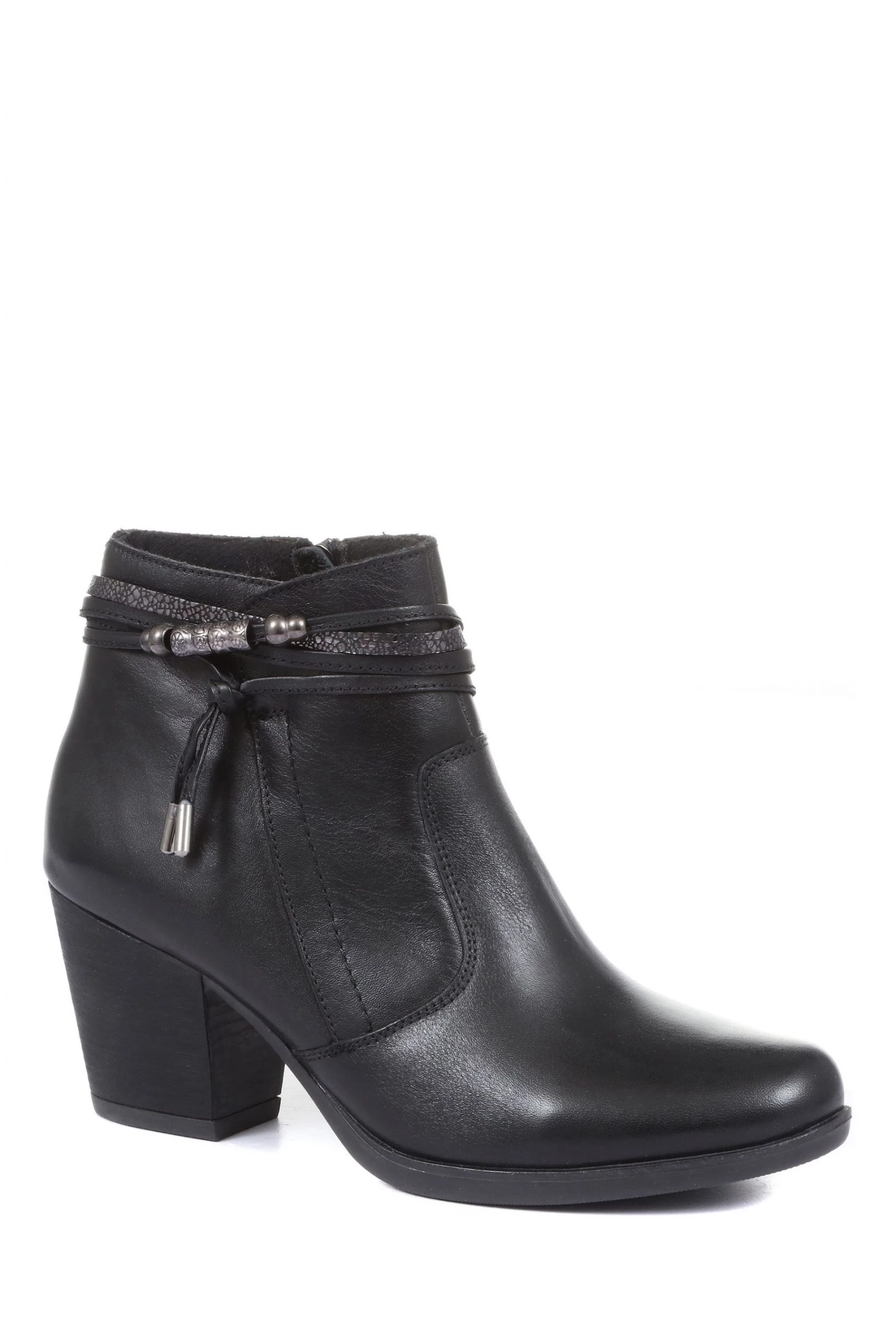 Pavers Ladies Black Leather Heeled Ankle Boots 2 Pavers Ladies Black Leather Heeled Ankle Boots - Image 2