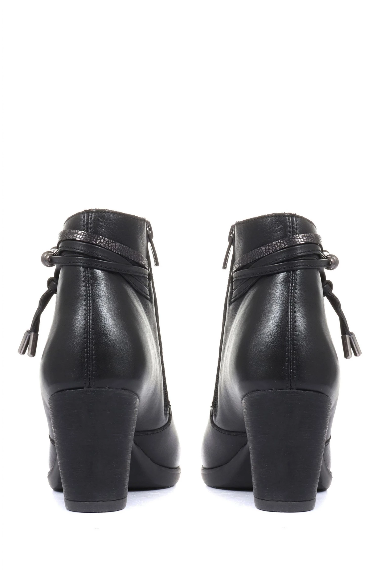 Pavers Ladies Black Leather Heeled Ankle Boots 3 Pavers Ladies Black Leather Heeled Ankle Boots - Image 3