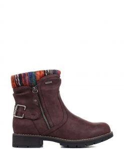 Pavers Burgundy Ladies Water Resistant Ankle Boots