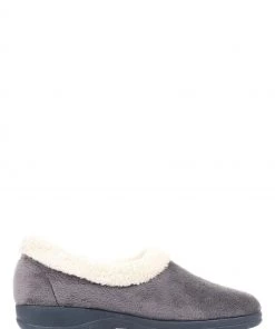 Pavers Ladies Grey Full Slippers