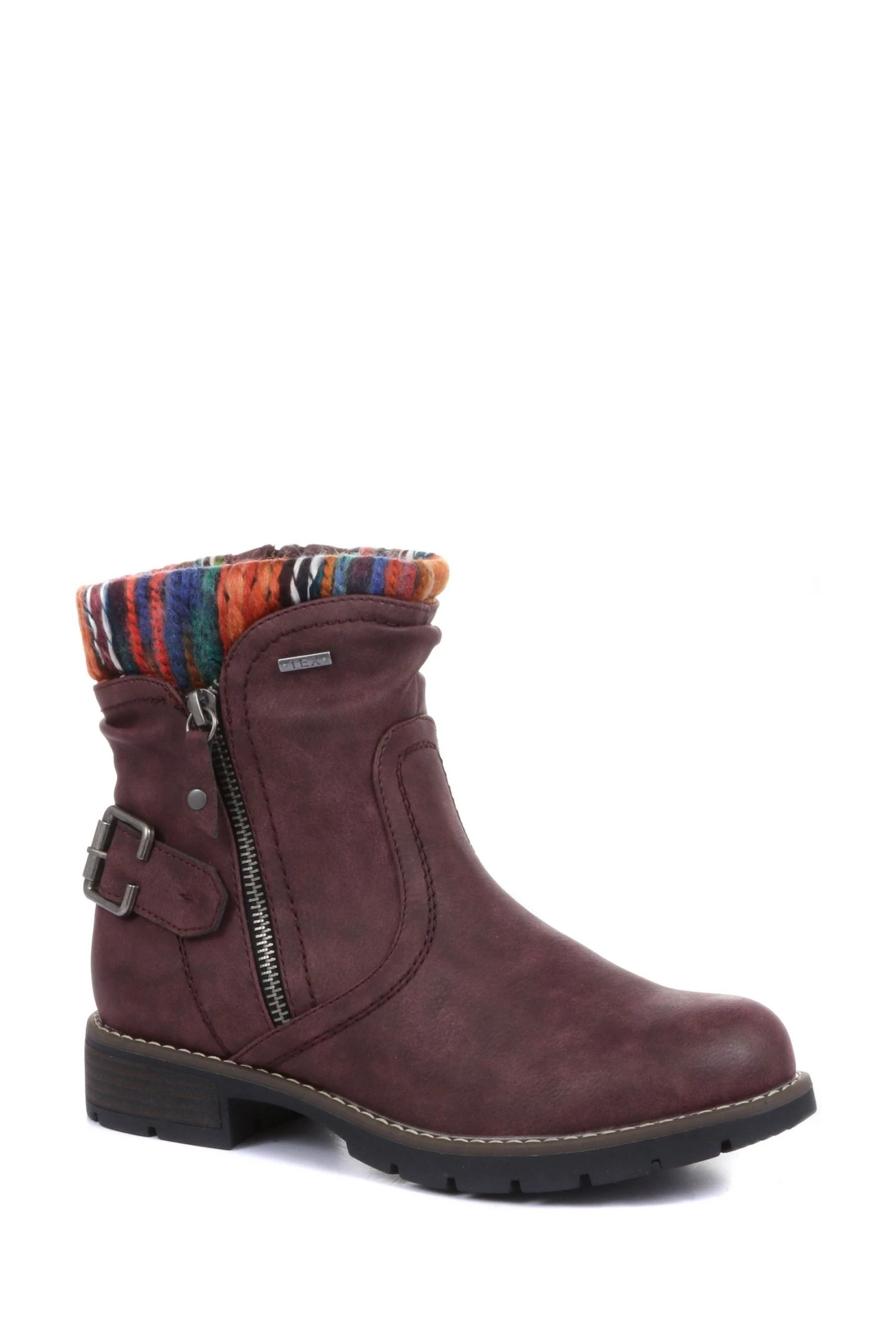 Pavers Burgundy Ladies Water Resistant Ankle Boots 2 Pavers Burgundy Ladies Water Resistant Ankle Boots - Image 2