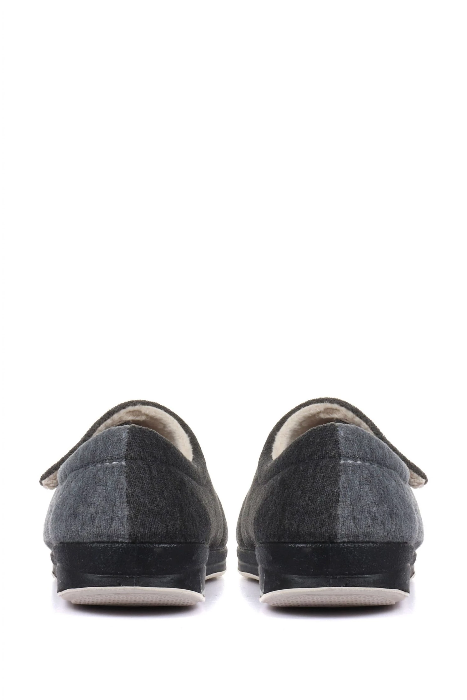 Pavers Grey Ladies Touch Fasten Full Slippers With Permalose Sole 3 Pavers Grey Ladies Touch Fasten Full Slippers With Permalose Sole - Image 3