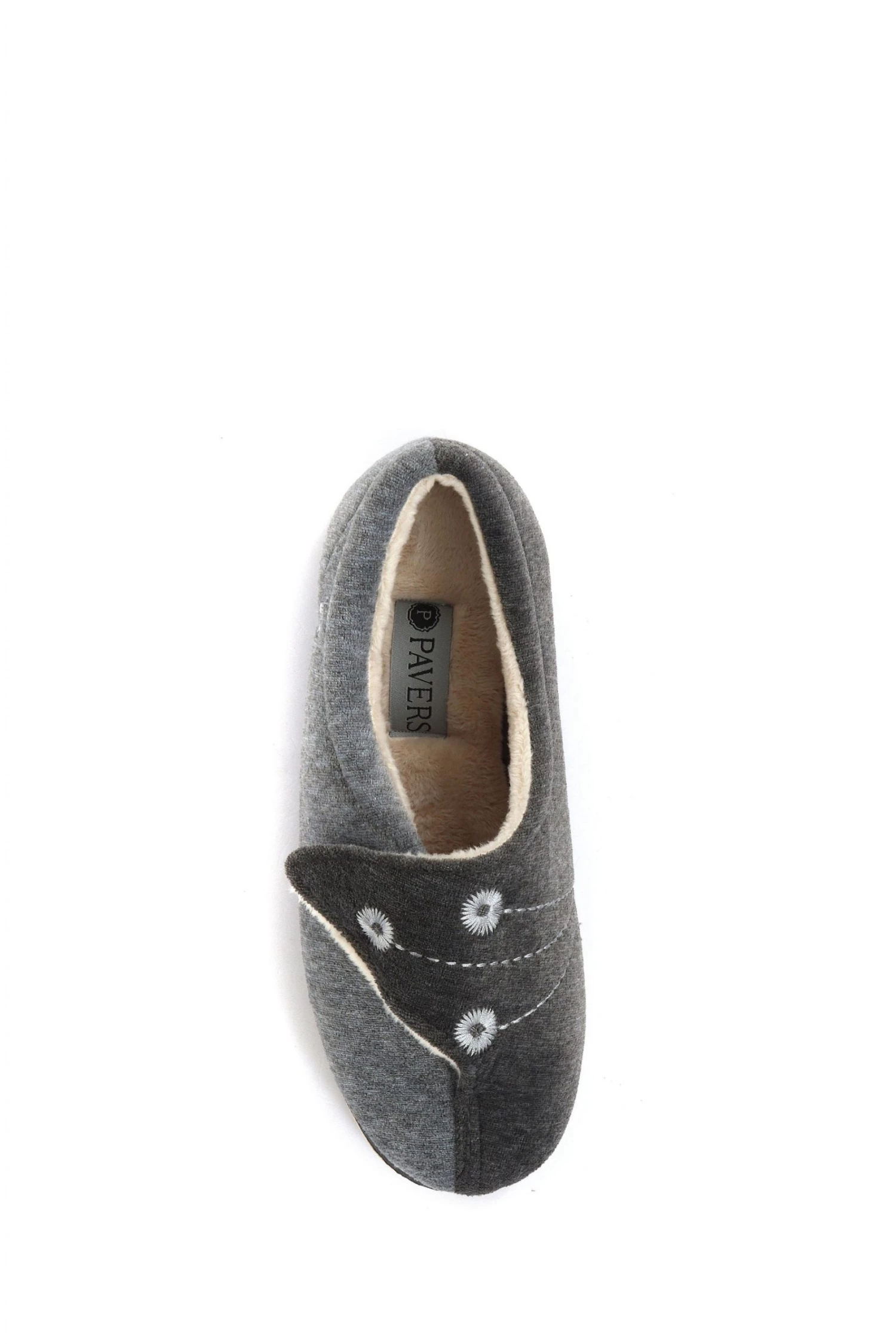 Pavers Grey Ladies Touch Fasten Full Slippers With Permalose Sole 4 Pavers Grey Ladies Touch Fasten Full Slippers With Permalose Sole - Image 4