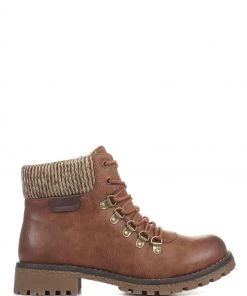 Pavers Ladies Brown Lace-Up Ankle Boots