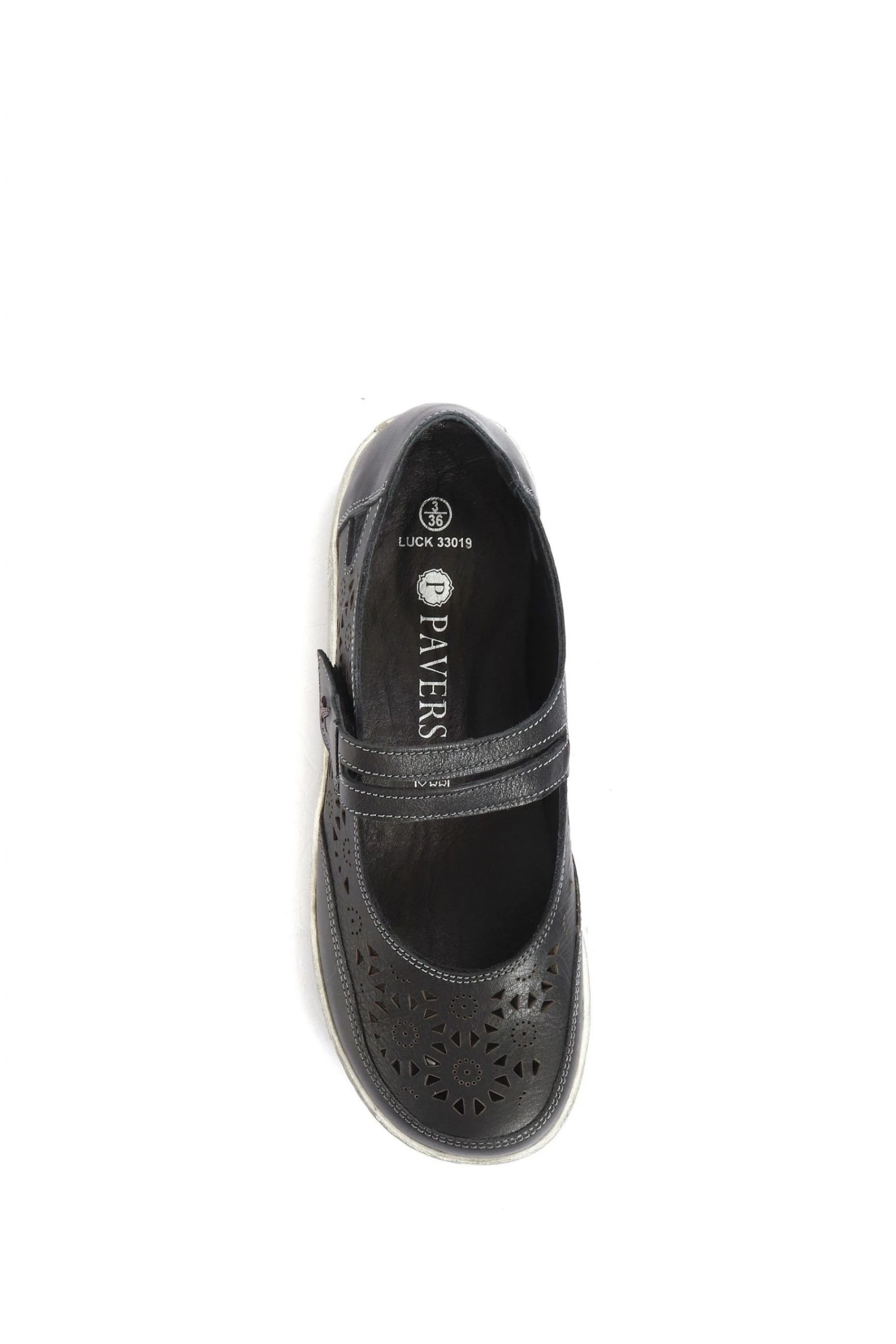 Pavers Black Wide Fit Leather Mary Jane Shoes 3 Pavers Black Wide Fit Leather Mary Jane Shoes - Image 3