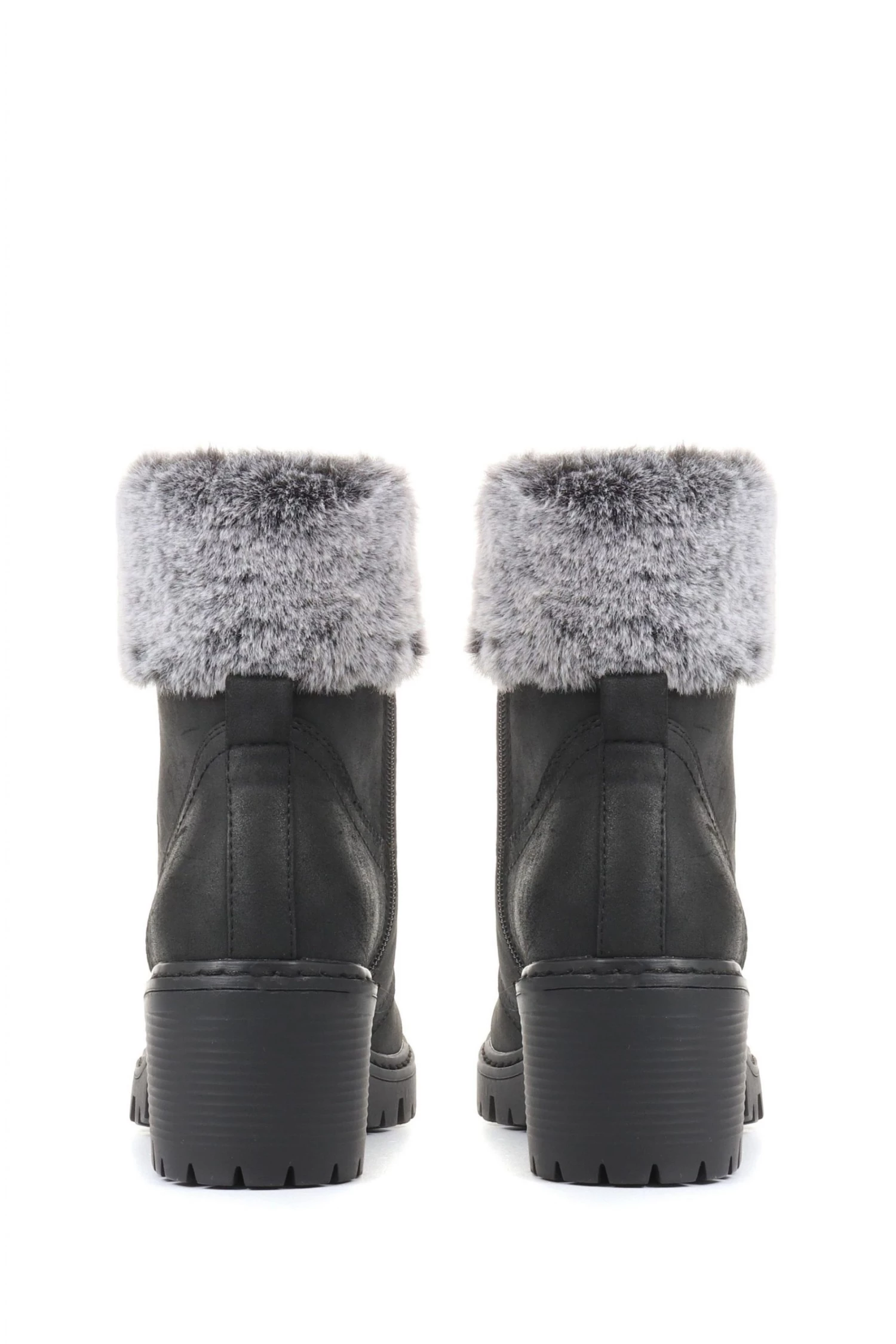 Pavers Black Faux Fur Ankle Boots 2 Pavers Black Faux Fur Ankle Boots - Image 2