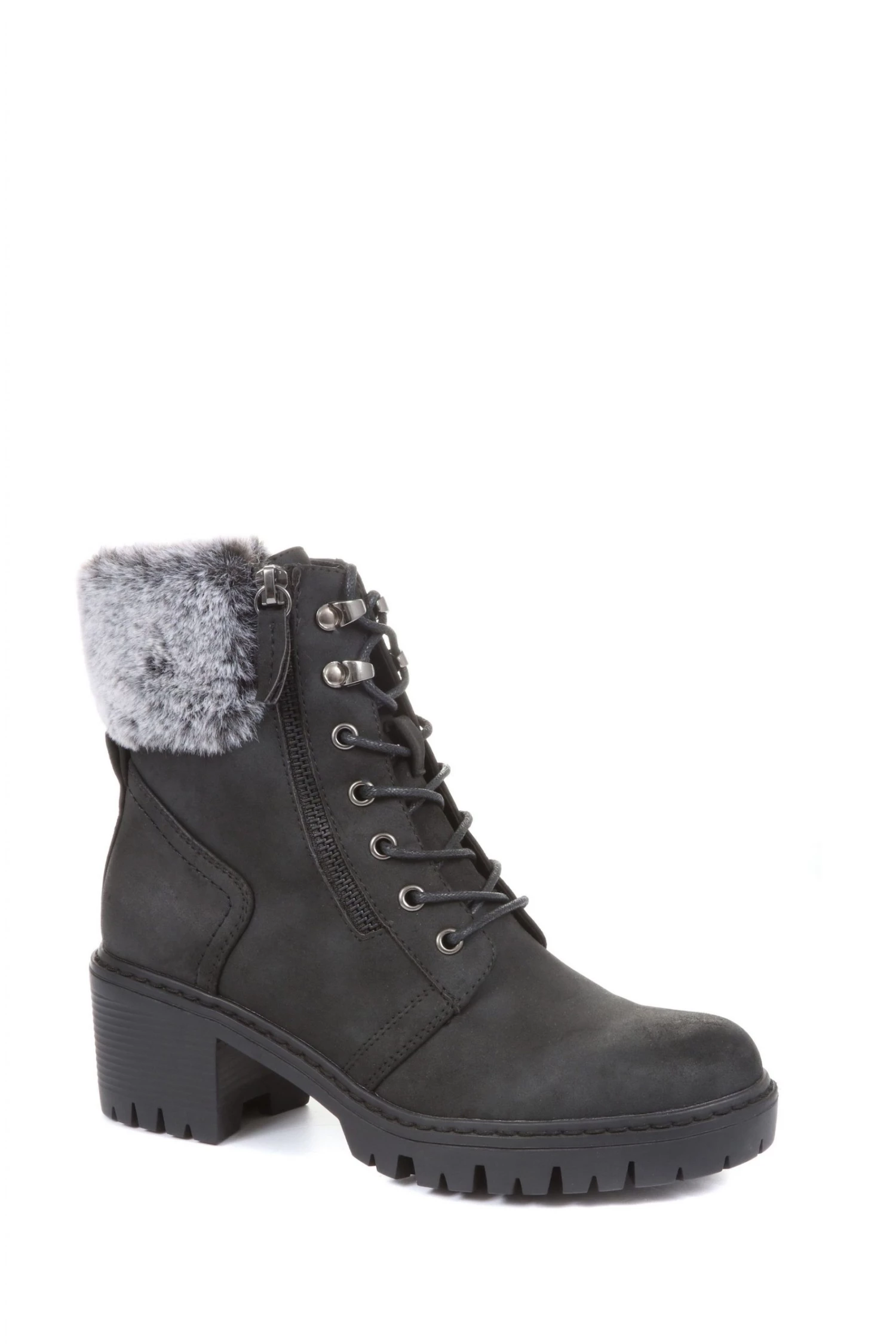 Pavers Black Faux Fur Ankle Boots 3 Pavers Black Faux Fur Ankle Boots - Image 3