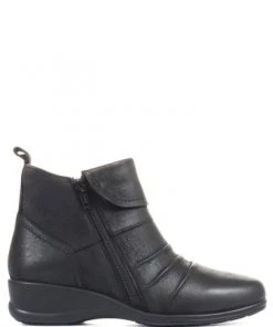 Pavers Black Ladies Dual Zip Leather Ankle Boots -Pavers Sales Shop unnamed file 35