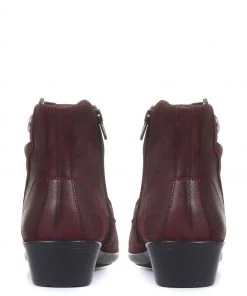 Pavers Burgundy Red Ruched Leather Ankle Boots -Pavers Sales Shop unnamed file 354 scaled