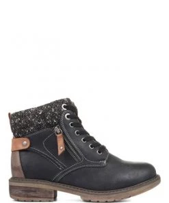 Pavers Ladies Black Knitted Cuff Ankle Boots 11 Pavers Ladies Black Knitted Cuff Ankle Boots -Pavers Sales Shop unnamed file 392