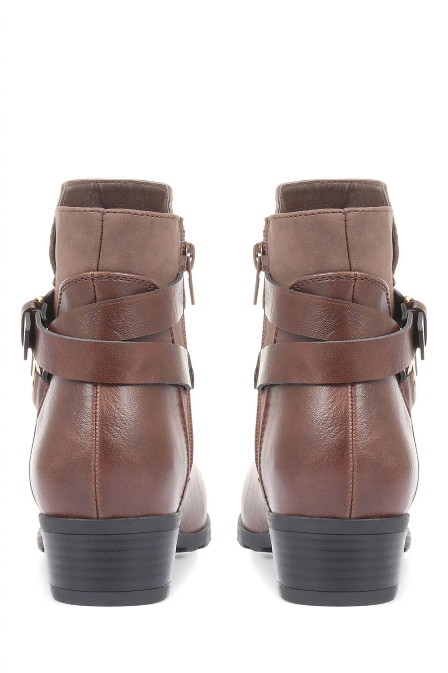 Pavers Ladies Brown Flat Ankle Boots 3 Pavers Ladies Brown Flat Ankle Boots - Image 3