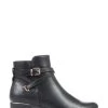 Pavers Black Buckle Ankle Boots
