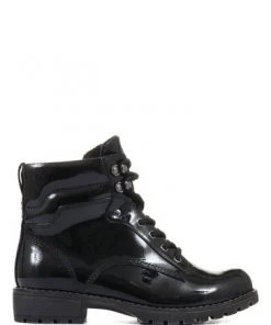 Pavers Ladies Black Lace-Up High Shine Ankle Boots -Pavers Sales Shop unnamed file 464