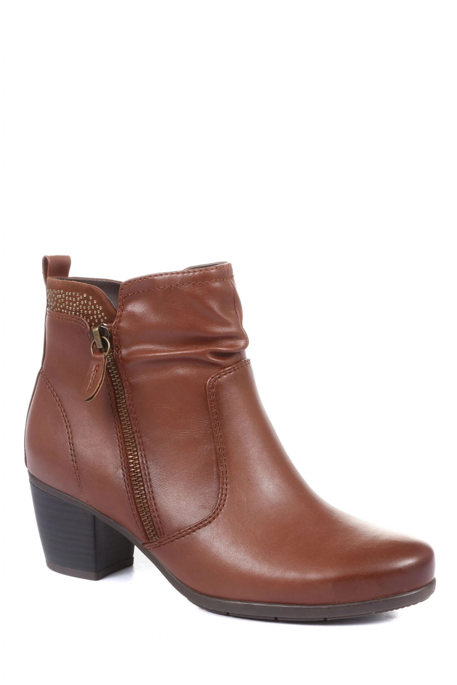 Pavers Ladies Brown Low Heel Ankle Boots 2 Pavers Ladies Brown Low Heel Ankle Boots - Image 2