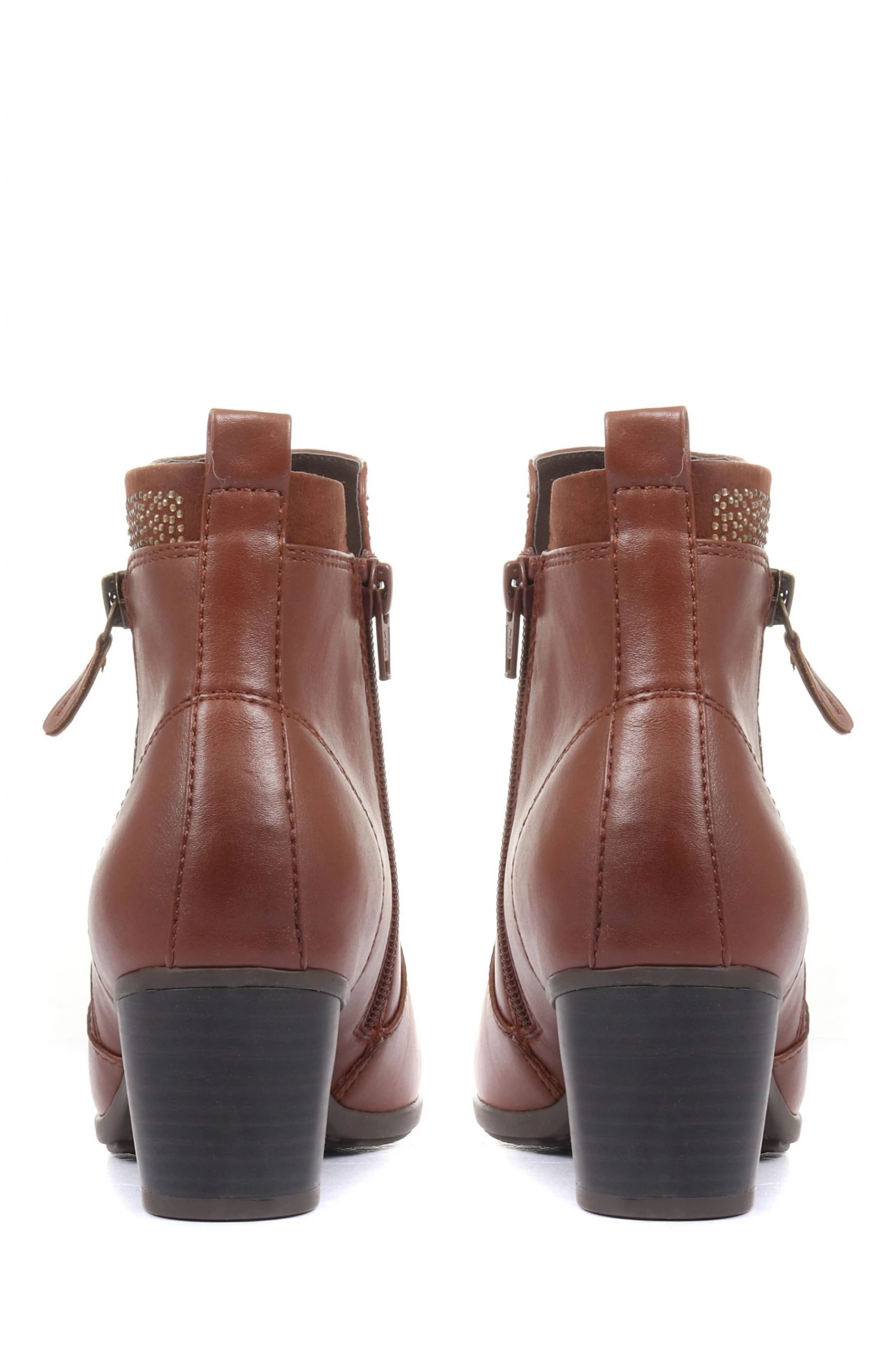 Pavers Ladies Brown Low Heel Ankle Boots 3 Pavers Ladies Brown Low Heel Ankle Boots - Image 3