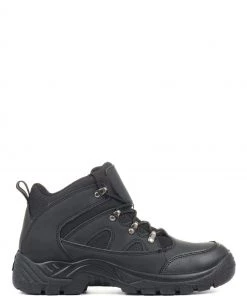 Pavers Black Lace Up Walking Boots